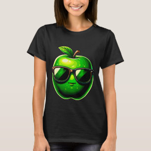 Grüner Apfel mit Sonnenbrille T-Shirt