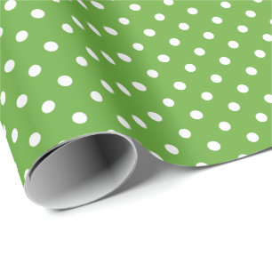 Grüner Apfel-Polka-Punkt-Muster Geschenkpapier