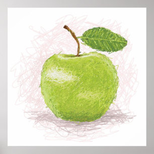 grüner Apfel Poster