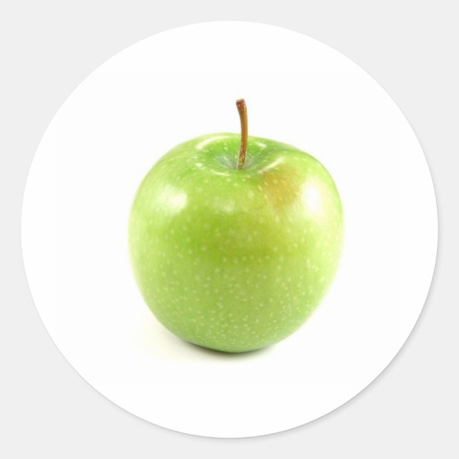 Grüner Apfel Runder Aufkleber (Vorderseite)
