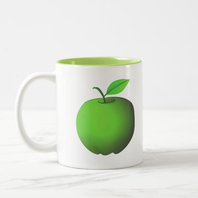 Grüner Apfel Zweifarbige Tasse (Links)