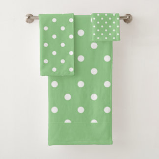 Grüner Apple-Tupfen Badhandtuch Set