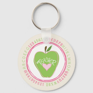 Grüner Apple- u. Alphabet-Lehrer-Schlüsselanhän Schlüsselanhänger