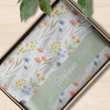 Grüner Aquarell-Wildblumen-Name