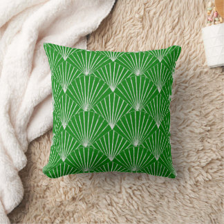 Grüner Art Deco-Design Kissen
