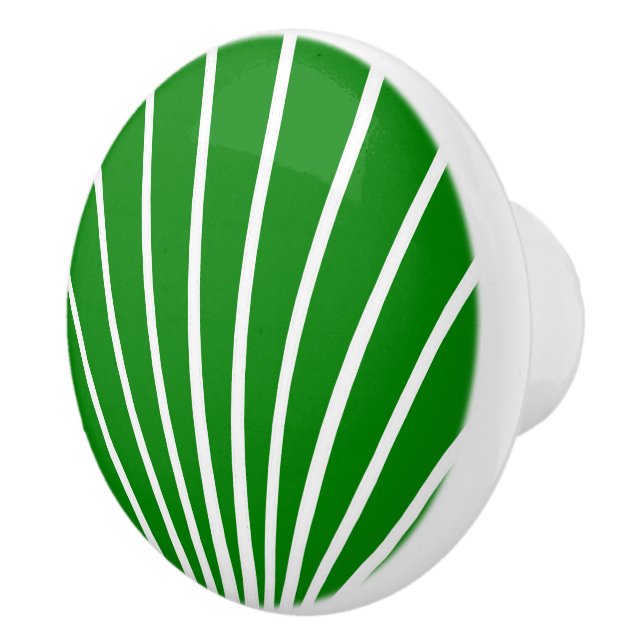 Grüner Art Deco Entwurf Keramikknauf (Rechts)