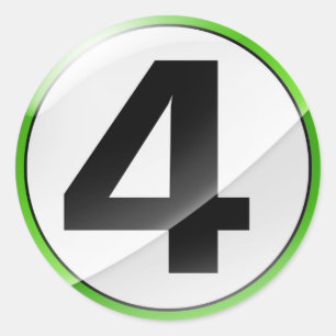 Grüner Aufkleber der Nr. 4