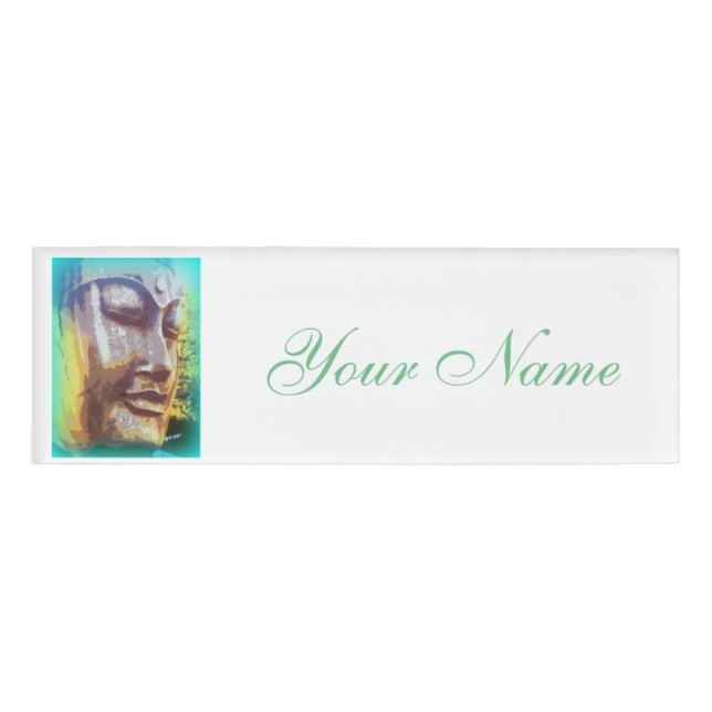 Grüner Aura Buddha Namenschild (Vorderseite)