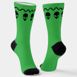 Grüner Außerirdischer Kopf Außerirdischer Socken