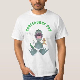 Grüner Babysaurus Dad T-Rex T-Shirt