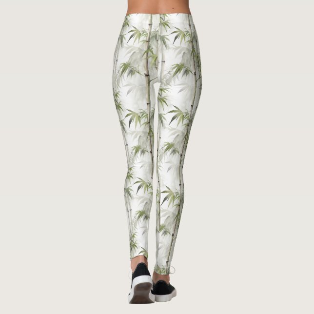 Grüner Bambus Achtsamkeits-Yoga Leggings (Rückseite)
