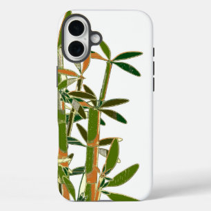 Grüner Bambus isoliert auf weißem Hintergrund iPhone 16 Plus Hülle