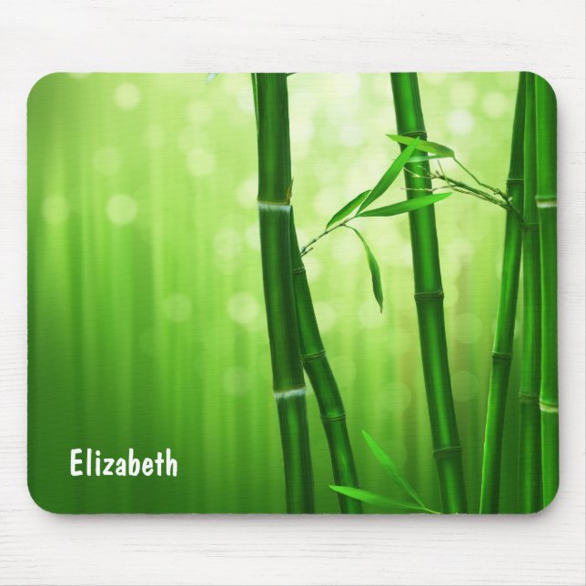 Grüner Bambus mit blassfarbenen Bokeh-Lichtern hin Mousepad (Vorne)
