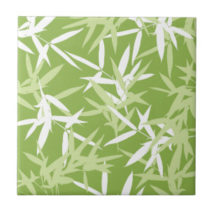 Grüner Bambus verlässt einzigartiges Muster Fliese