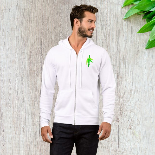 Grüner Bambusstalk mit tropischen Blätter Hoodie (Von Creator hochgeladen)