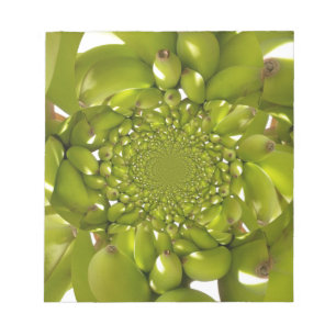 Grüner Bananen-Kaleidoskop-Kunstprint/Grafik Notizblock
