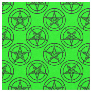 grüner Baphomet-Pentagramm-Halloween Stoff