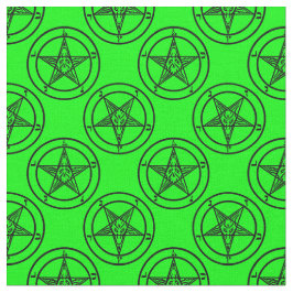 Grüner Baphomet-Pentagramm Stoff