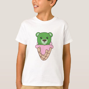 Grüner Bär in eiskrümeligen, sonnigen Tieren in Es T-Shirt
