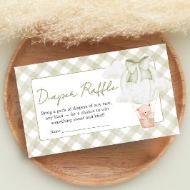 Grüner Bär Kaum Warten Baby Shower Windel Raffle Begleitkarte
