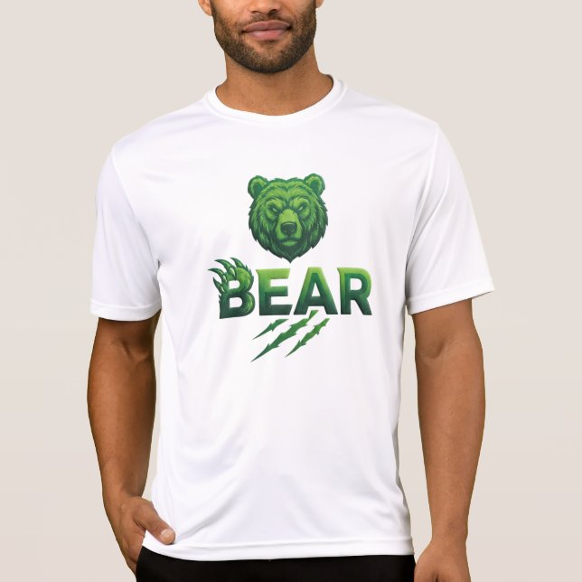 Grüner Bär-Typografie-Design T-Shirt (Vorderseite)