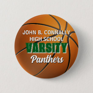 Grüner Basketball-Button für die Universitäts-Mann Button