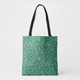 Grüner Batik-Boho-Stil floral Paisley-Muster