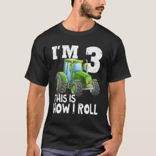 Grüner Bauernhof 3. Geburtstag Party 3 Jahre alt T-Shirt
