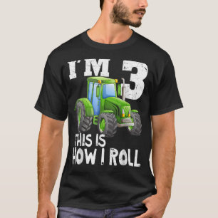 Grüner Bauernhof 3. Geburtstag Party 3 Jahre alt T-Shirt