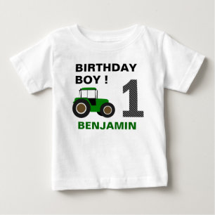Grüner Bauerstraktor Geburtstagsfeier Baby T-shirt
