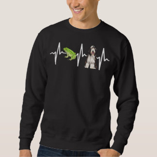Grüner Baum Frosch Bartded Collie Heartbeat Hund Sweatshirt