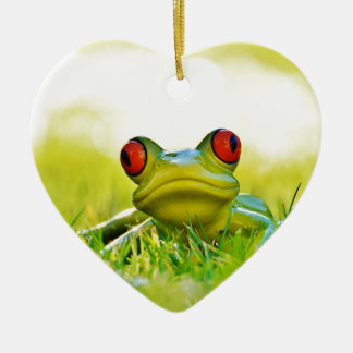 Grüner Baum-Frosch in der Gras-Keramik-Verzierung Keramik Ornament
