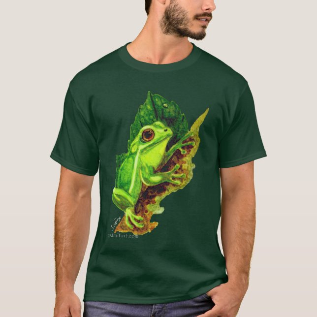 Grüner Baum-Frosch T-Shirt (Vorderseite)