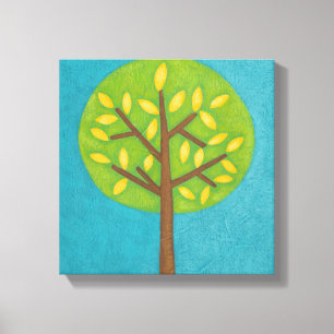 Grüner Baum mit gelben Blätter von Chariklia Zarri Leinwanddruck