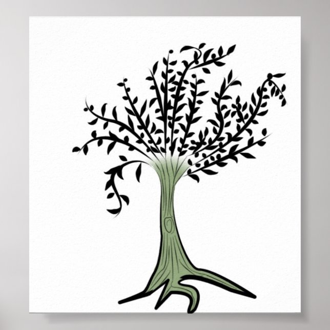 Grüner Baum Poster (Vorne)