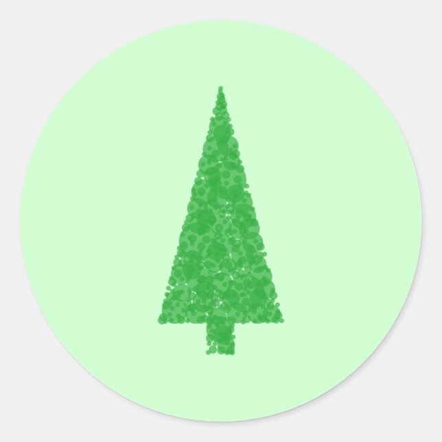 Grüner Baum. Weihnachten, Feuer, Evergreen Tree. Runder Aufkleber (Vorderseite)