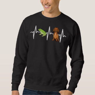 Grüner Baumfrosch, Braune Dackel Heartbeat Hund Sweatshirt