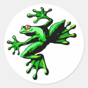 Grüner Baumfrosch Runder Aufkleber