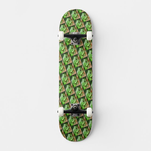 Grüner Baumfrosch Skateboard (Vorderseite)