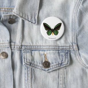 Grüner Birdwing Schmetterling Button