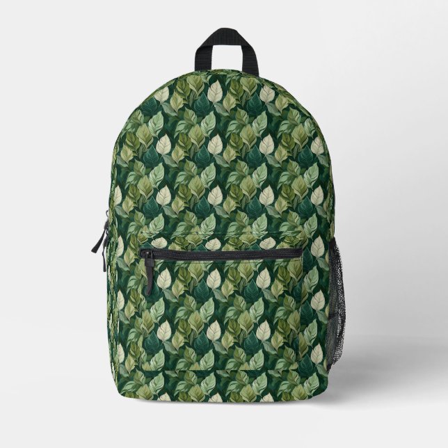 Grüner Blatt Naturinspirierter Rucksack (Vorderseite)