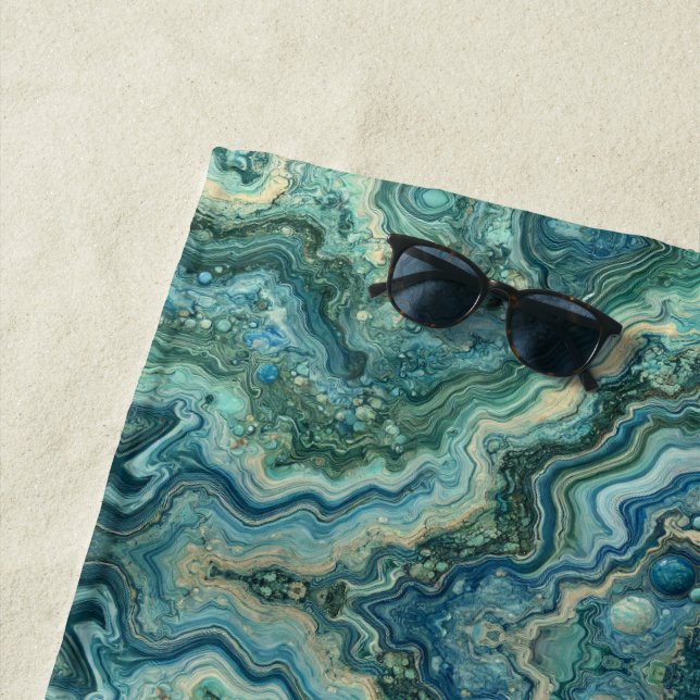 Grüner & Blauer Kristall-Geode Strandtuch (Beispiel)