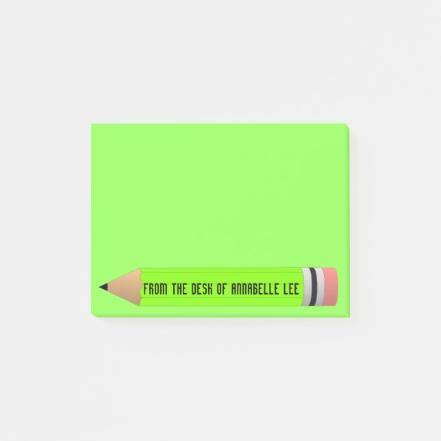 Grüner Bleistift Post-it Klebezettel (Vorderseite)