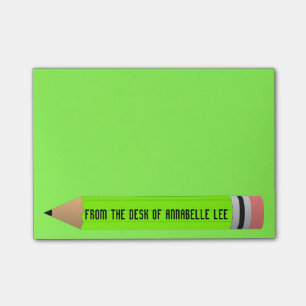 Grüner Bleistift Post-it Klebezettel