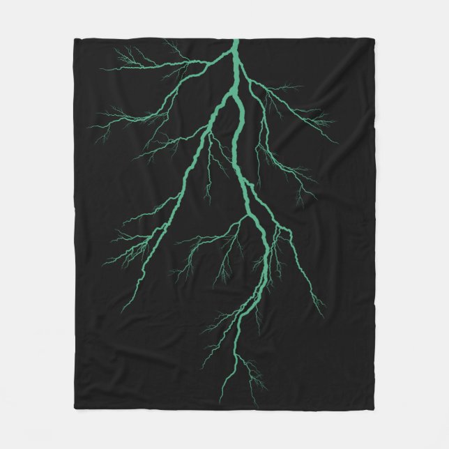 Grüner Blitz Fleecedecke (Vorderseite)