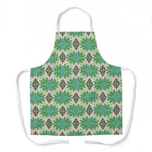 Grüner Blumen-Schürze mit All-Over-Druck
