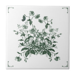 Grüner Blumenbusch-Toile inspirierte Dekorfliese Fliese