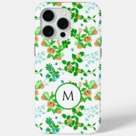 Grüner Blumengarten Mit Monogramm Case-Mate iPhone Hülle