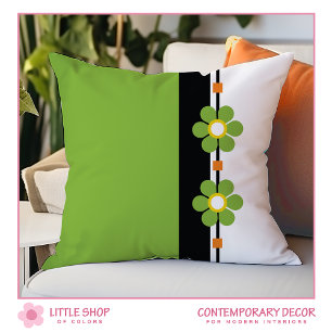 Grüner Blumenpower im modernen Stil der Mitte des  Kissen