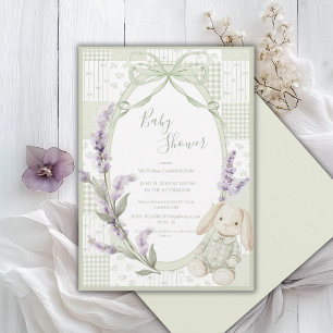 Grüner Blumenrahmen Eleganter Bogen Baby Shower Einladung